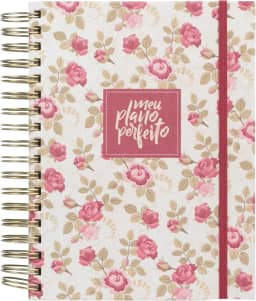 Meu plano perfeito, planner sem data com capa de tecido, capa Vintage | Planner 2026