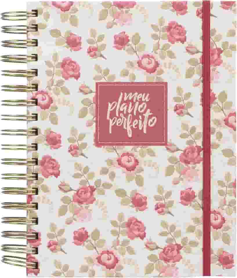 Meu plano perfeito, planner sem data com capa de tecido, capa Vintage | Planner 2026
