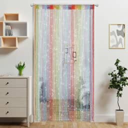 Cortina de cordão de porta, cortinas de contas, divisória de quarto pendurada, decoração hippie com glíter, painel de franja, armário, janela, parede, pano de fundo, portas, lantejoulas transparentes,