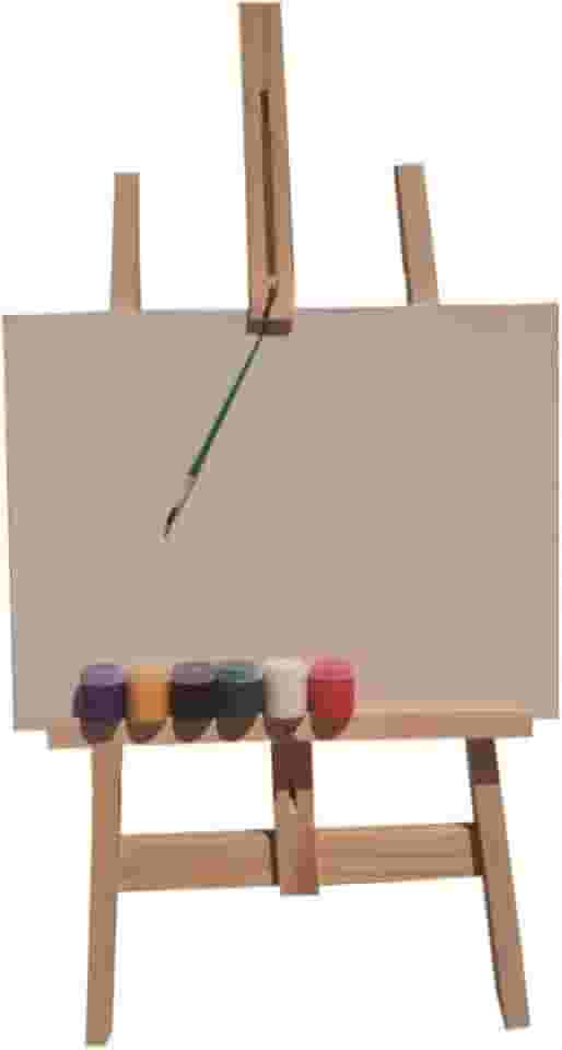 Kit de Pintura com Cavalete, Tela. Guache e Pincel