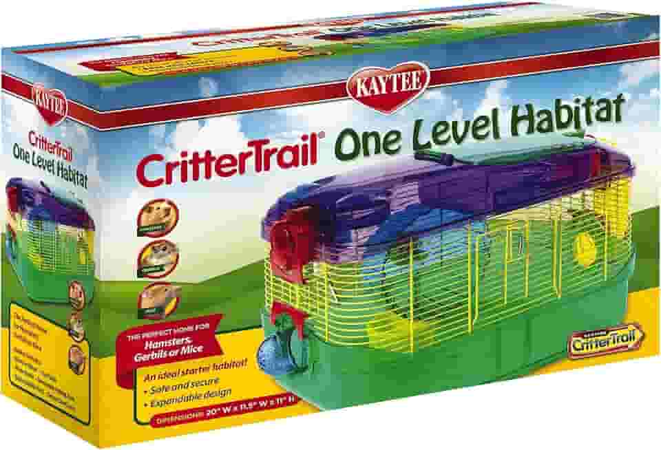 Kaytee Critter Trail-1, One Level Habitat Cage for Hamsters, Gerbils, Mice, Narrow Wire Spacing