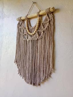 Painel em macrame Decoração moderna boho chic escandinavo minimalista feito a mão