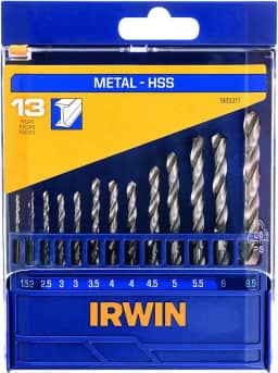 IRWIN Conjunto de Brocas para Metal com 13 Peças de 1,5mm a 6,5mm 1865311