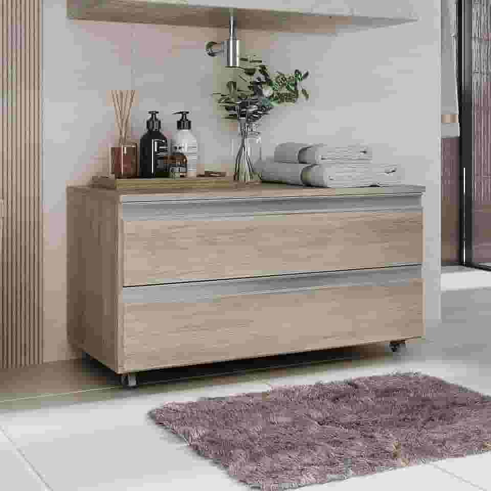 Gabinete Joia 80cm 02 Gavetas Madeirado Inteiro