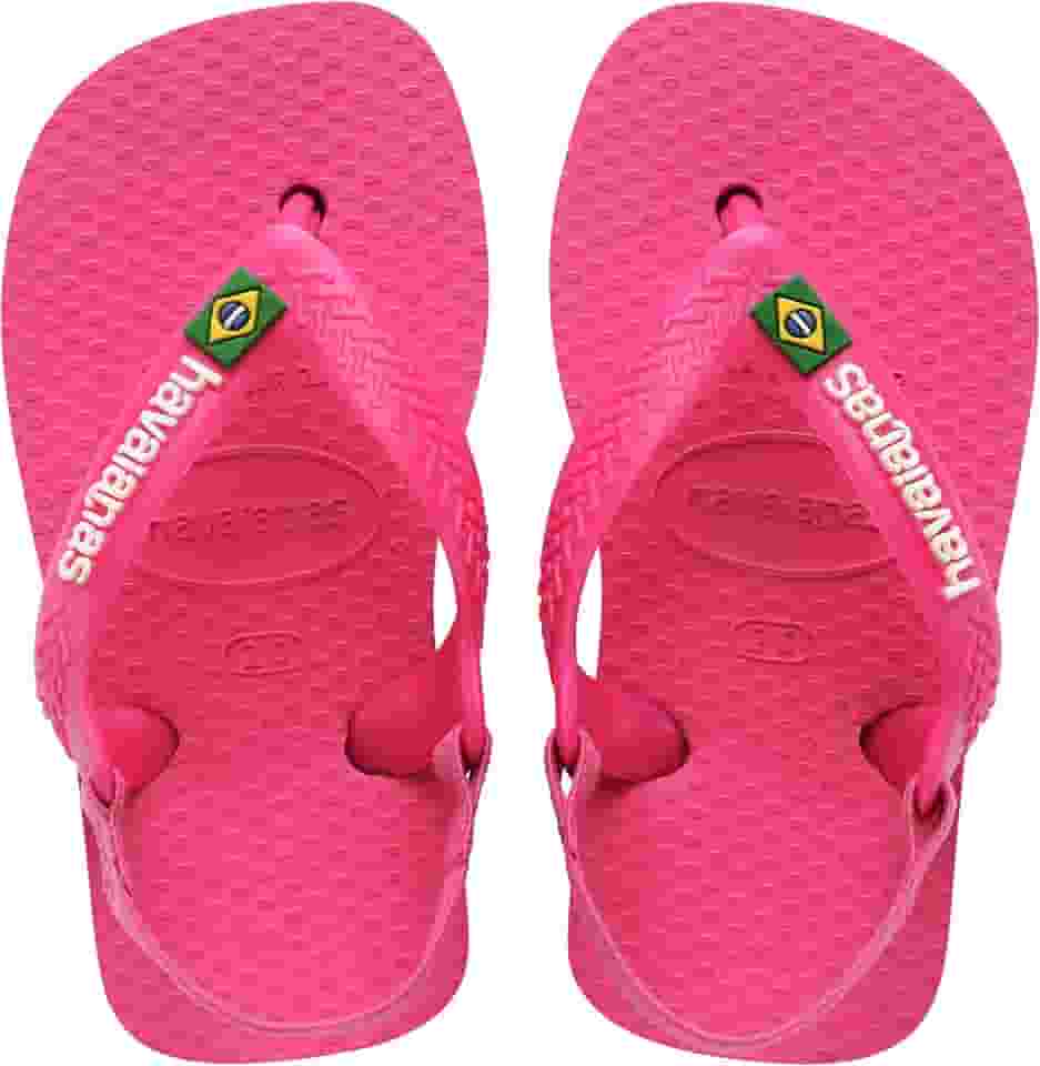 Chinelo Havaianas New Baby Brasil Logo Rosa Flux 20