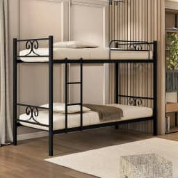 Beliche Tubolar em Aço Domus Reforçada para Pousadas, Alojamentos Preto