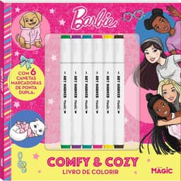 Barbie - Comfy and Cozy - Livro de colorir com 6 canetinhas