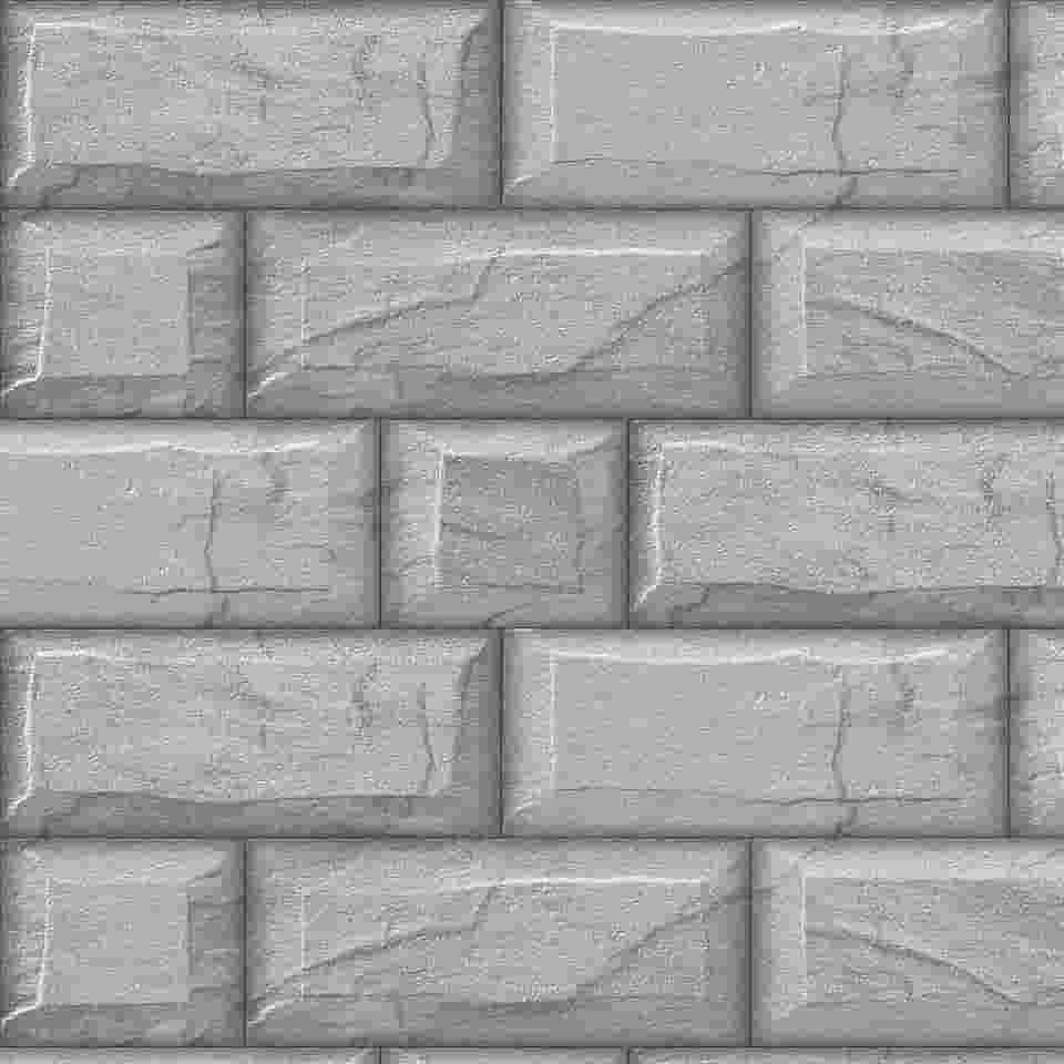 Papel De Parede 3m Adesivo Lavável Tijolos Cinza Muro